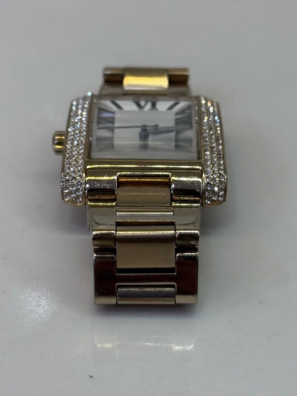 Michael Kors Gold Crystal-Frame Women's Rectangular Watch